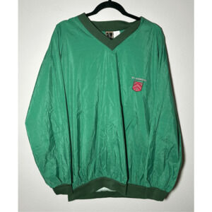 Vintage St. Andrews Golf Course Green V-neck Pullover Windbreaker Jacket Sz XL